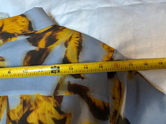 J. CREW MIDI DRESS WITH SLIP IN BLUE LARGE IRIS PRINT IN YELLOW LONG SLEEVE L-XL