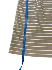 SHARAGANO Women&rsquo;s Size 8 Tan Striped Dress with Beaded Embellishment