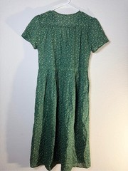 Christy Dawn Forest Green Floral Wrap Midi Dress