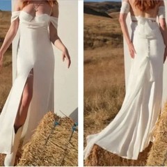 For Love & Lemons x Revolve Cora Bridal Gown White Size M NWT