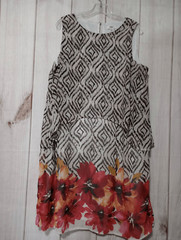 Cato Dress Women&rsquo;s 18/20 Sleeveless Brown White Floral Print