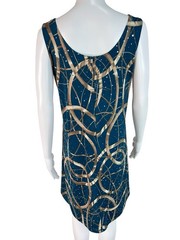 JOSTAR Women&rsquo;s Tank Dress Teal Poly Spandex Stretch Sequin Sparkle Size S