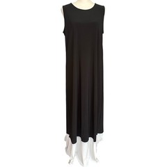 Hudson Harper Black Maxi Dress Size L Sleeveless White Contrast Hem Chic NWT