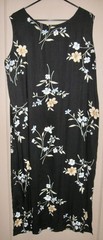 Rayon Petite Tall Women&rsquo;s Maxi Sleeveless Long Dress; Black Floral; Size XLG PT