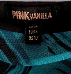 Pink Vanilla Marble Ruched Mini Dress Teal Green Size 14 Excellent Condition