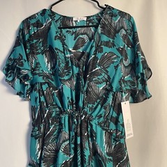 NWT PARKER Sm Kaitlyn Green Black Wrap Maxi Bird Floral Flutter Tie Waist Slit