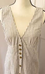 NWT Marine Layer Camila Stripe Button Front Hemp Blend Maxi Dress Size M