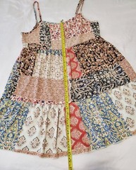 ALTAR&rsquo;D STATE « Out To Brunch » Patchwork Mini Dress Medium BOHO Tiered USA Made