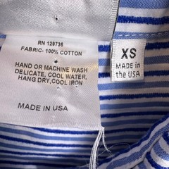Finley Womens Blue White Striped Cotton Button Down Shirt Dress XS Made in USA