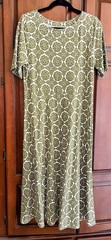 Croft & Barrow Cotton Blend Pullover Midi Dress~Olive Green/Ivory~Medium ~VGUC