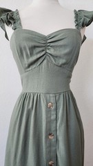 New Anthro Midi Dress Size Medium Linen Blend Bridgerton Romantic Coquette