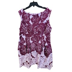 Taylor Women 14W Tank Zipper Back SIDE Pocket Flower Print Midi Fit Flare Dress