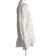 LIVRO Small Crisp White Mini Shirt Dress Classic Minimalist Neutral Casual