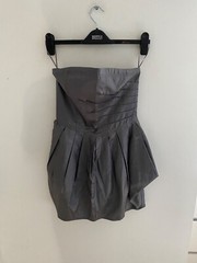 Qed london Butterfly Strapless Dress Silver UK 8