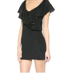 Disney Maleficent Collection David Lerner Black Silk Ruffle Dress XS NEW 1471