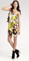 Ali Ro Silk Ruffle Marlberry Multi Silk Crepe De Chine Dress 8