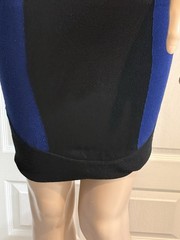 Alexander Wang Dress Bodycon Mini Knit Black Blue XS Wool Blend Sleeveless