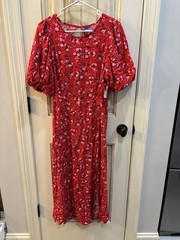 NWT Old Navy women&rsquo;s Puff-Sleeve Floral Maxi Dress size Large Cottagecore