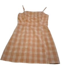 BP Womens Mini Dress Size S Pink Plaid Slip Dress Sleeveless Summer