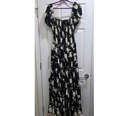 Muche et Muchette Sakura Hi-Low Ruffled Floral Print Maxidress Size: S/M