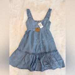 Blu Pepper Ruffled Chambray Dress