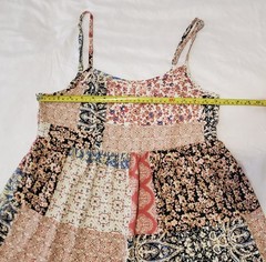 ALTAR&rsquo;D STATE « Out To Brunch » Patchwork Mini Dress Medium BOHO Tiered USA Made
