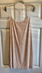 Express Blush Pink Sequin Slip Mini Dress Strappy Y2K Glam Party Cocktail PS