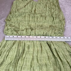 NEW ASOS DESIGN Maxi Dress Womens 12 Green Jacquard Pleated Check Sundress