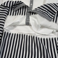Summersalt XS White Black Stripe Button Front Beach Cover Up Fit Flare Dress