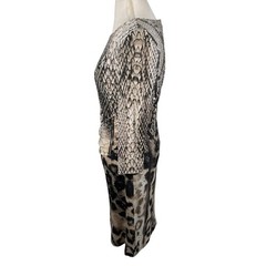 Frank Lyman Animal Print Sheath Dress Ruched Stretch Chic Cocktail Party Size 8