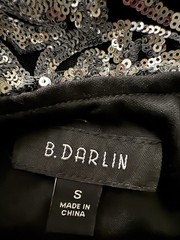 B. Darlin Black Silver Sequin Halter Sweetheart Bodycon Mini Dress S Lined