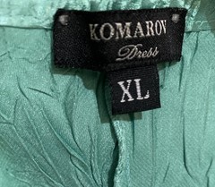 Komarov Cocktail Dress XL Sleeveless Crinkle Satin Flowy Fairy Whimsical