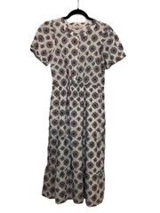 LOFT Beige, Blue and Red with 3D floral pattern dress, Size 2, pre-Owned