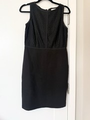 LOFT Womens Petite 4 Black Shift Dress Sleeveless Work Office Professional