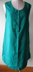 FLAX Designs LINEN DRESS 1G & 2G NWT Marigold Layer BOLD GREEN