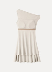 OGL Skinkiss Asymmetrical Ruched Fit & Flare Mini Bra Dress New