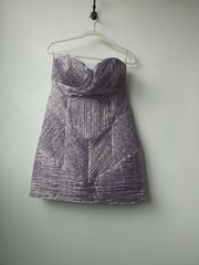 John Paul Ataker New York Metallic Lilac Layered Strapless Mini Dress 44