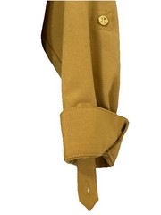 Sharagano Women&rsquo;s Button Front Pleated Shirt Dress, Mustard Yellow Size 10