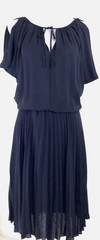 BCBGMaxAzria ~ Woman Size XS~ « LONA » Black Fit & Flare Pleated Dress NWT.