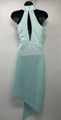 Women&rsquo;s Side Zip Sleeveless V Neck Solid Teal Green Dress Size Not Available