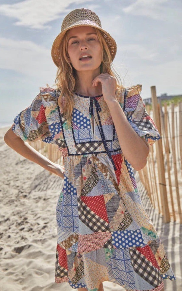 Hunter Bell Retired Patchwork Britton Quilted Cottage Core Dress A
