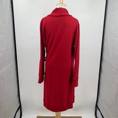 Lauren Ralph Lauren Sweater Dress Womens L Large Faux Red Wrap Shawl Collar Knit