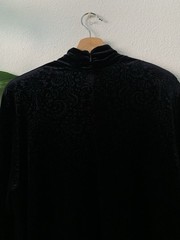 Vintage Velvet Amanda Smith Zip Shift Dress Black Long Sleeve Turtleneck Size 12