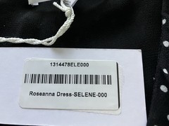 NWT Reformation Roseanna Dress Black White Polka Dot Ruffle Asymmetric Hem Sz 0