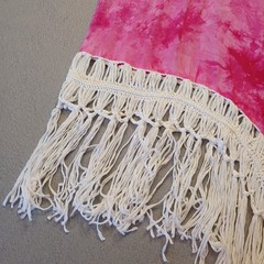 Jessica Taylor Bohemian Pink White Tie-Dye Cover Up Dress One Size Crocheted