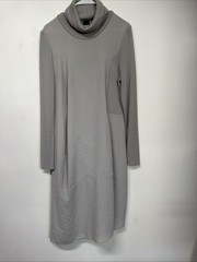 Crea Concept Women Maxi Dres Tunic Long Sleeve asymmetric Wool Blend Gray Sz 40