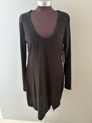 Black Ribbed Bodycon Dress Size XXL Stretch Goth Rave Witchy Lace
