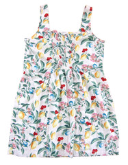 Old Navy Linen Rayon White Green Pink Yellow Lemon Cherry Tank Sun Dress XL