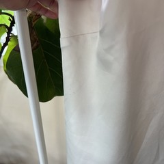 Asymmetrical white lined satin Spaghettic Strap slip dress, Mini Dress, Size S