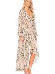Rococo Sand Floral Tiered Maxi Dress in Blush Size M